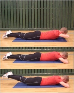 Exercice de gainage allongé sur le ventre